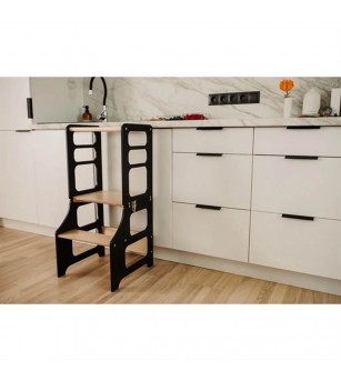 Learning Tower pliabil Duck Woodworks, negru - Learning tower Learning Tower pliabil Duck Woodworks, negru - Learning tower