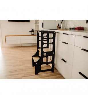 Learning Tower pliabil Duck Woodworks, negru - Learning tower Learning Tower pliabil Duck Woodworks, negru - Learning tower