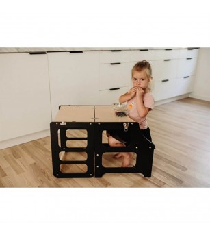 Learning Tower pliabil Duck Woodworks, negru - Learning tower Learning Tower pliabil Duck Woodworks, negru - Learning tower