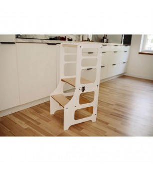 Learning Tower pliabil Duck Woodworks, alb - Learning tower