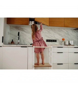 Learning Tower pliabil Duck Woodworks, alb - Learning tower