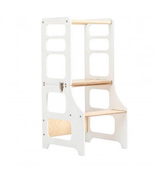 Learning Tower pliabil Duck Woodworks, alb - Learning tower Learning Tower pliabil Duck Woodworks, alb - Learning tower