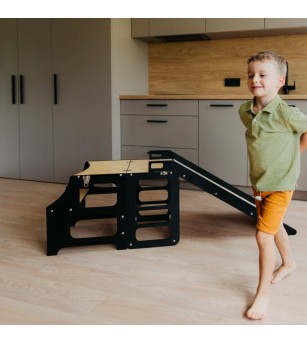 Learning Tower pliabil cu tobogan Duck Woodworks, negru - Learning tower Learning Tower pliabil cu tobogan Duck Woodworks, negru - Learning tower