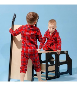 Learning Tower pliabil cu tobogan Duck Woodworks, negru - Learning tower Learning Tower pliabil cu tobogan Duck Woodworks, negru - Learning tower