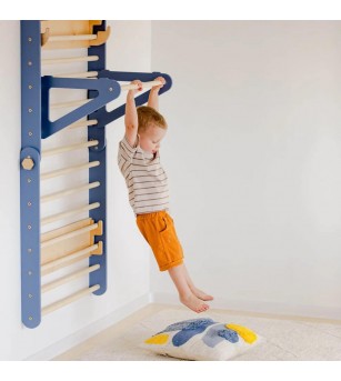 Triunghi Pikler - spalier 2 in 1, Duck Woodworks, albastru - Jucării și accesorii sportive
