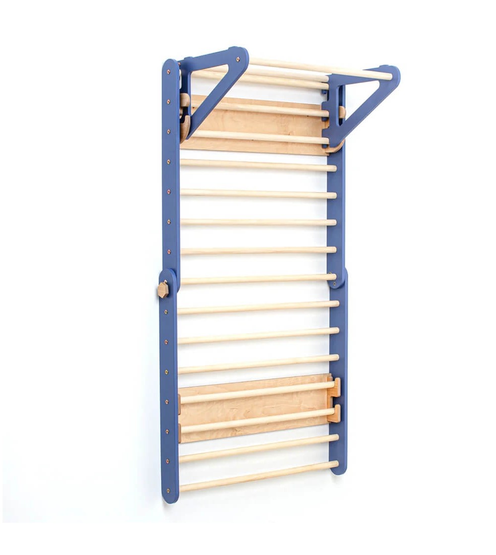 Triunghi Pikler - spalier 2 in 1, Duck Woodworks, albastru - Jucării și accesorii sportive