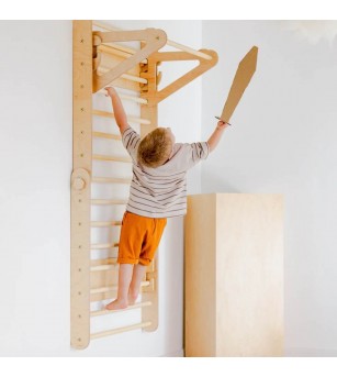 Triunghi Pikler - spalier 2 in 1, Duck Woodworks, natur - Jucării și accesorii sportive