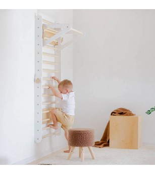 Triunghi Pikler - spalier 2 in 1, Duck Woodworks, alb - Jucării și accesorii sportive