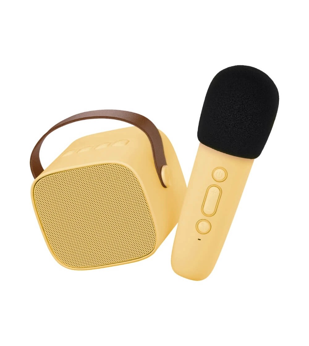 Set Karaoke Lalarma, cu Microfon + boxa cu Bluetooth, Galben - Top cadouri copii