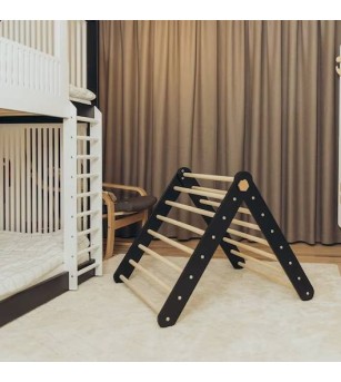 Triunghi Pikler - spalier 2 in 1, Duck Woodworks, negru - Jucării și accesorii sportive