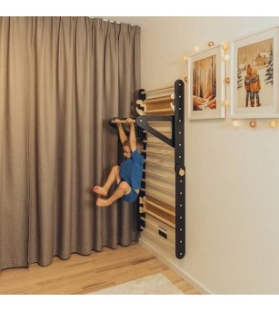 Triunghi Pikler - spalier 2 in 1, Duck Woodworks, negru - Jucării și accesorii sportive