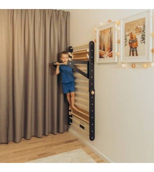 Triunghi Pikler - spalier 2 in 1, Duck Woodworks, negru - Jucării și accesorii sportive