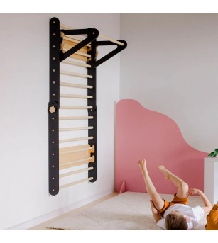 Triunghi Pikler - spalier 2 in 1, Duck Woodworks, negru - Jucării și accesorii sportive