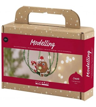 Mini kit creativ plastilina Silk Clay, Omuleț de turtă dulce - Seturi Crăciun