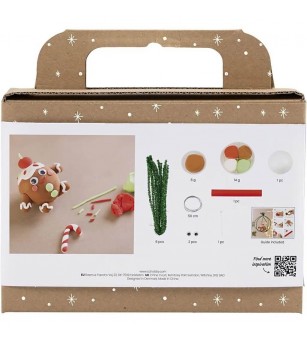 Mini kit creativ plastilina Silk Clay, Omuleț de turtă dulce - Seturi Crăciun
