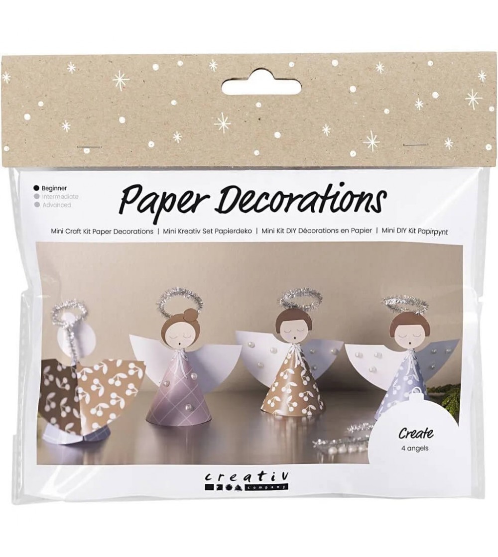 Mini kit creativ Crăciun - Decorațiuni din hârtie, Îngeri - Seturi Crăciun