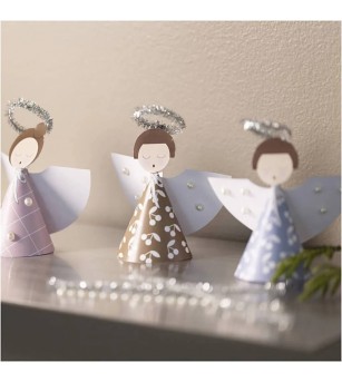 Mini kit creativ Crăciun - Decorațiuni din hârtie, Îngeri - Seturi Crăciun
