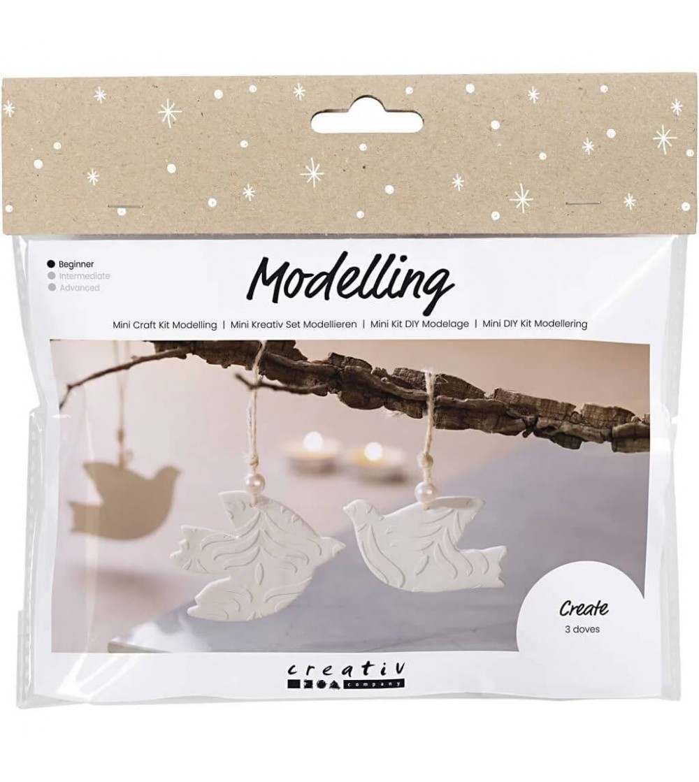 Mini kit de modelare ornamente brad - Porumbei - Seturi Crăciun Mini kit de modelare ornamente brad - Porumbei - Seturi Crăciun