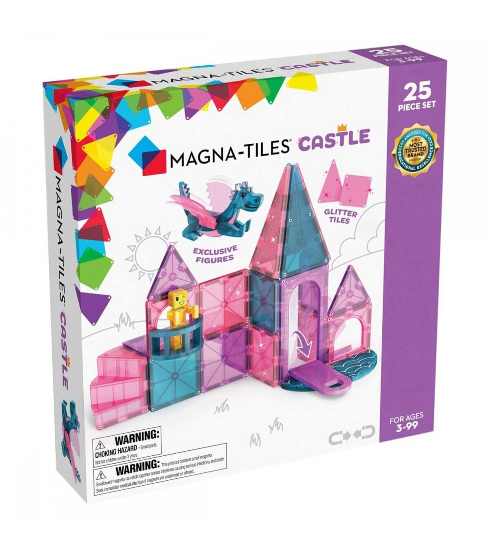 Set magnetic Magna-Tiles Castle, 25 piese - Jucarii magnetice
