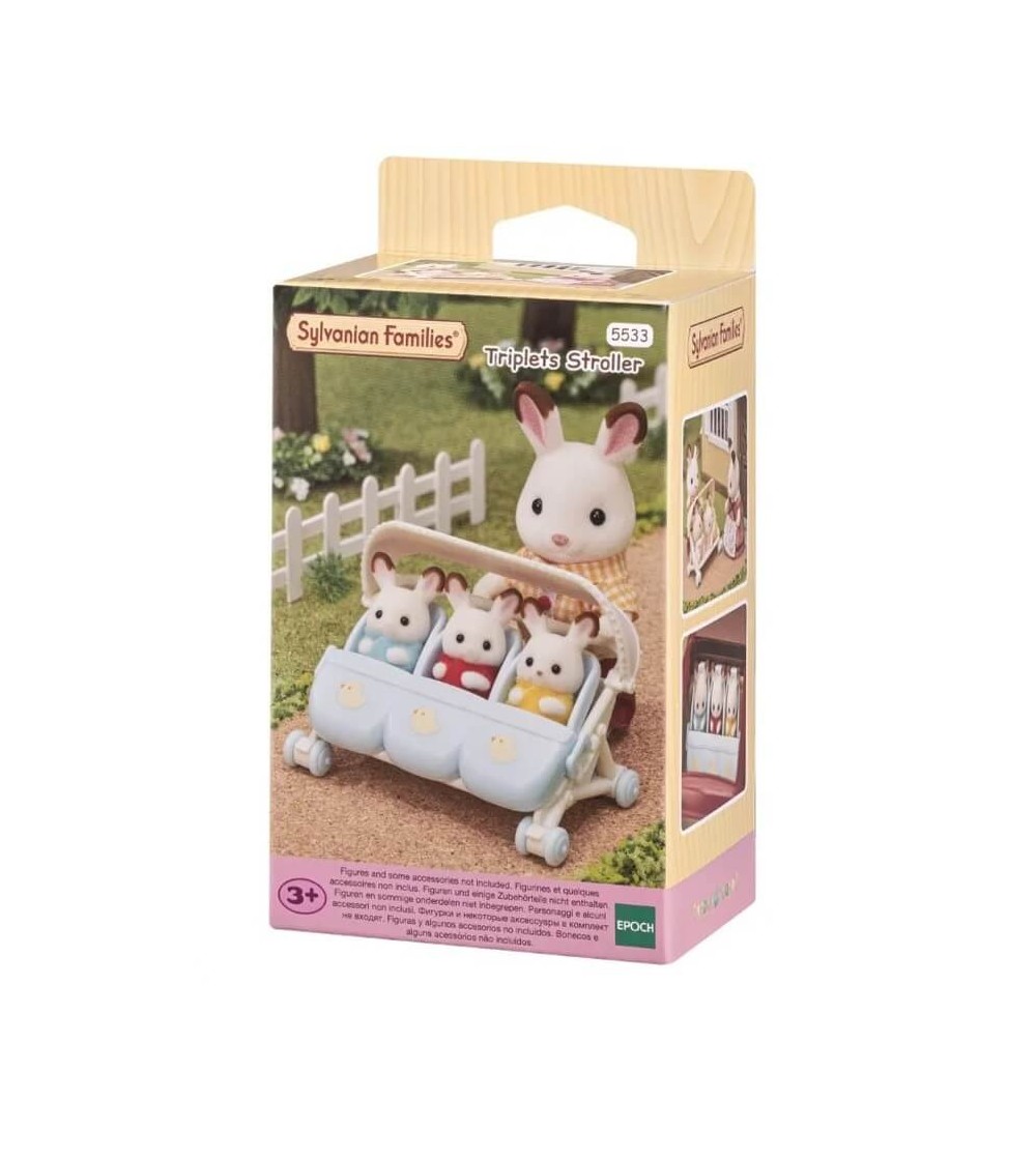 Set Sylvanian Families 5533 - Carucior pentru tripleti - Figurine Set Sylvanian Families 5533 - Carucior pentru tripleti - Figurine