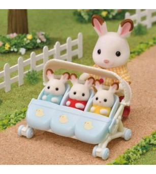 Set Sylvanian Families 5533 - Carucior pentru tripleti - Figurine Set Sylvanian Families 5533 - Carucior pentru tripleti - Figurine
