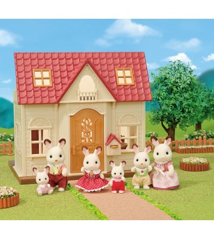 Sylvanian Families 5785 - Casa de joaca cu acoperis rosu si figurina iepuras - Figurine