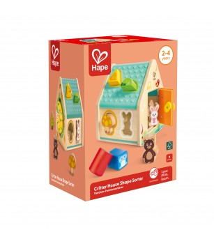 Jucarie din lemn - Sortator de forme pentru casa cu personaje - Jucării de lemn si Montessori