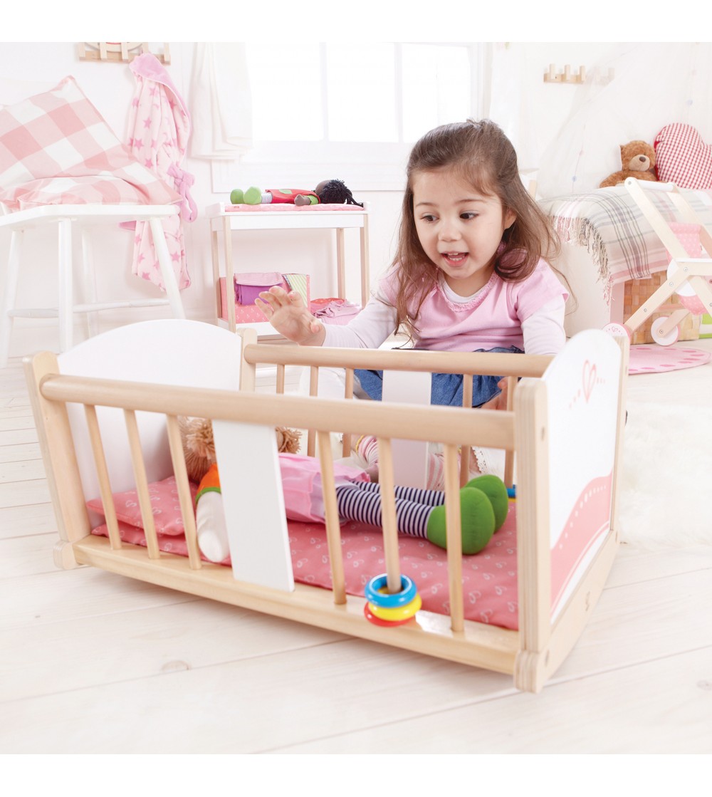 Jucarie din lemn - Leagan papusi Rock-a-bye - Căsuțe de păpuși și accesorii