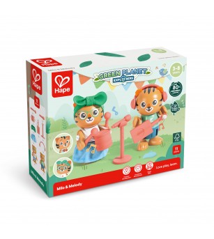 Jucarie din lemn - Milo & Melody (11 piese) - Figurine