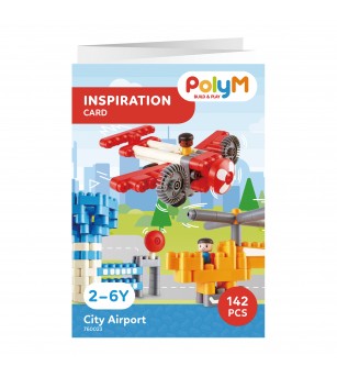 PolyM - Aeroport de jucarie pentru copii (142 piese) - Jocuri construcție