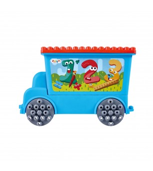PolyM - Camion cu remorca creativ pentru copii (114 piese) - Jocuri construcție