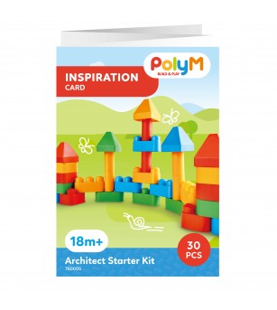 PolyM - Kit de constructie arhitectura pentru copii (30 piese) - Jocuri construcție
