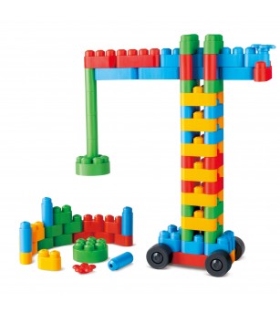 PolyM - Kit de constructor creativ pentru copii (80 piese) - Jocuri construcție