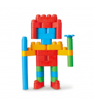 PolyM - Kit de constructor creativ pentru copii (80 piese) - Jocuri construcție