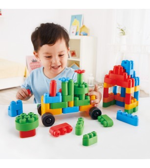 PolyM - Kit de constructor creativ pentru copii (80 piese) - Jocuri construcție