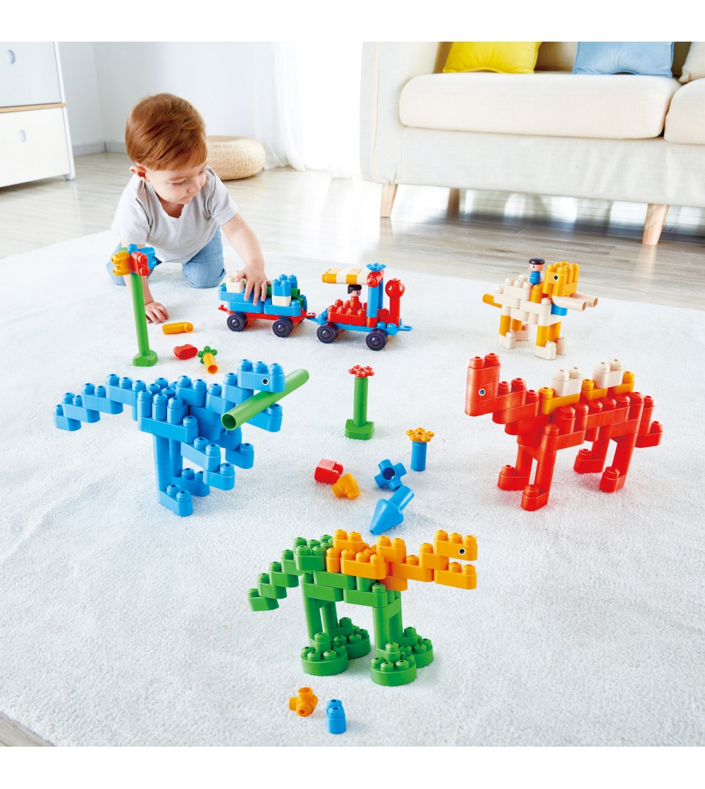 PolyM - Kit de jucarie Paradisul dinozaurilor (200 piese) - Jocuri construcție