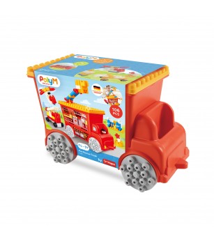 PolyM - Masina de pompieri de jucarie (106 piese) - Vehicule de jucărie
