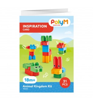 PolyM - Set constructie gradina zoologica pentru copii (31 piese) - Jocuri construcție PolyM - Set constructie gradina zoologica pentru copii (31 piese) - Jocuri construcție