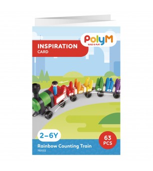 PolyM - Tren colorat de jucarie (63 piese) - Jocuri construcție