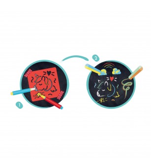 Kit desene cu creta - 22 piese - Seturi de pictura și desenat