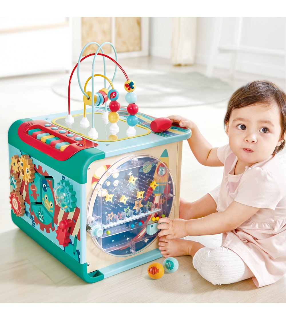 Jucarie din lemn - Centru de activitati Invata si descopera cu cubul magic - Jucării de lemn si Montessori