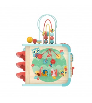 Jucarie din lemn - Centru de activitati Invata si descopera cu cubul magic - Jucării de lemn si Montessori
