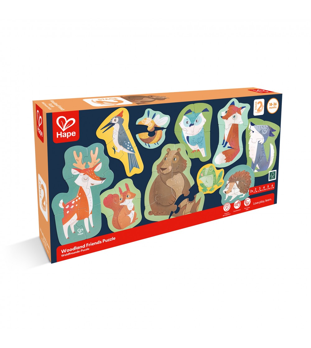 Set 10 puzzle-uri prietenii padurii (18-36 luni) - Puzzle copii
