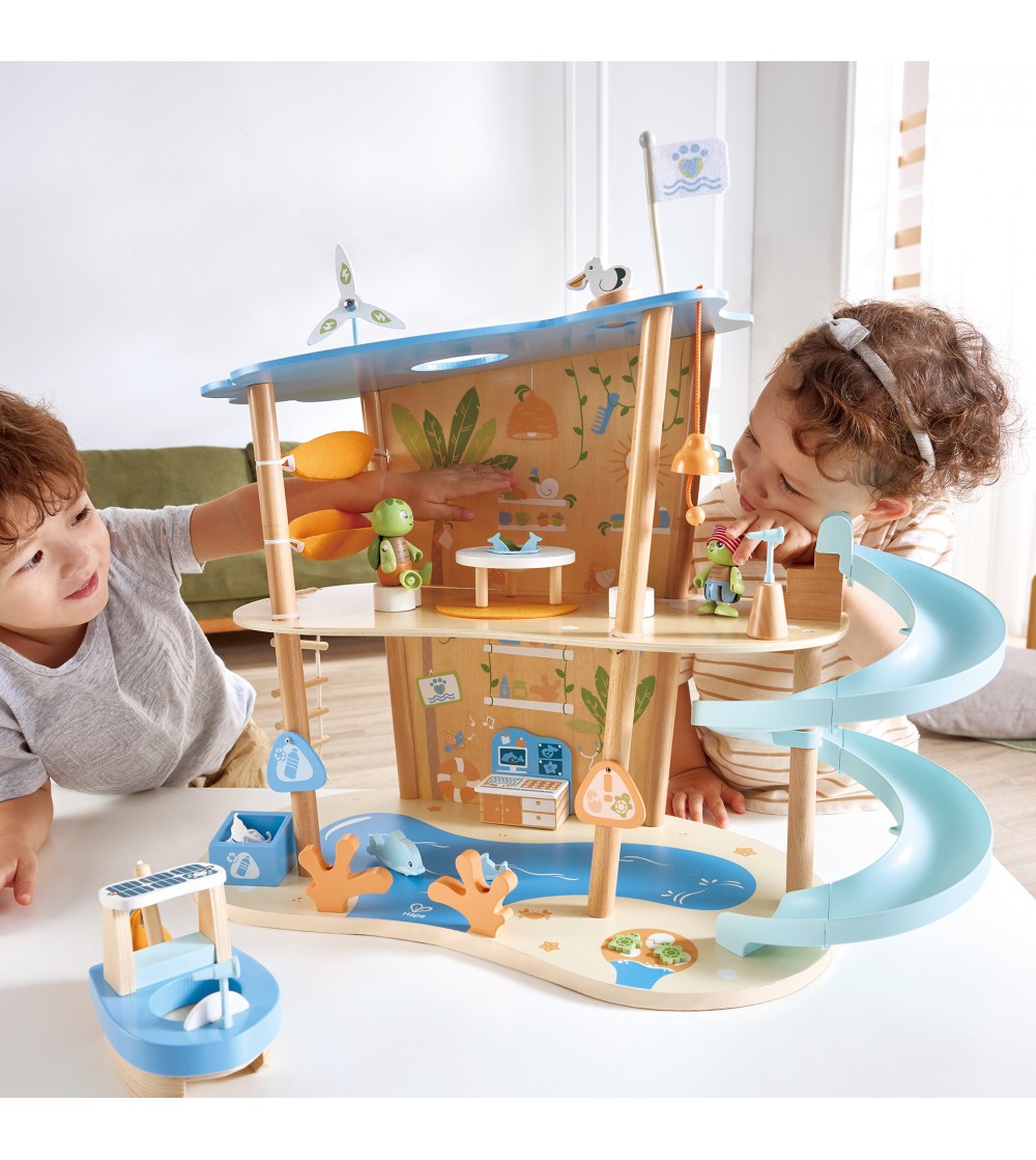 Jucarie din lemn - Set de joaca salvarea oceanelor (48 piese) - Căsuțe de păpuși și accesorii