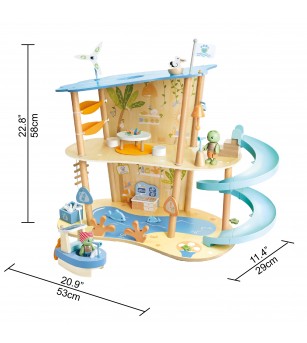 Jucarie din lemn - Set de joaca salvarea oceanelor (48 piese) - Căsuțe de păpuși și accesorii