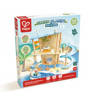 Jucarie din lemn - Set de joaca salvarea oceanelor (48 piese) - Căsuțe de păpuși și accesorii
