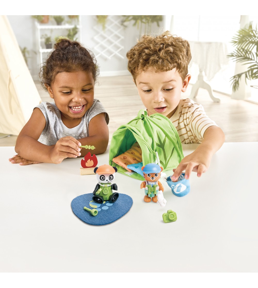 Jucarie din lemn - Set de joacă Eco-Camping (25 piese) - Căsuțe de păpuși și accesorii