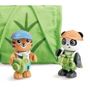 Jucarie din lemn - Set de joacă Eco-Camping (25 piese) - Căsuțe de păpuși și accesorii