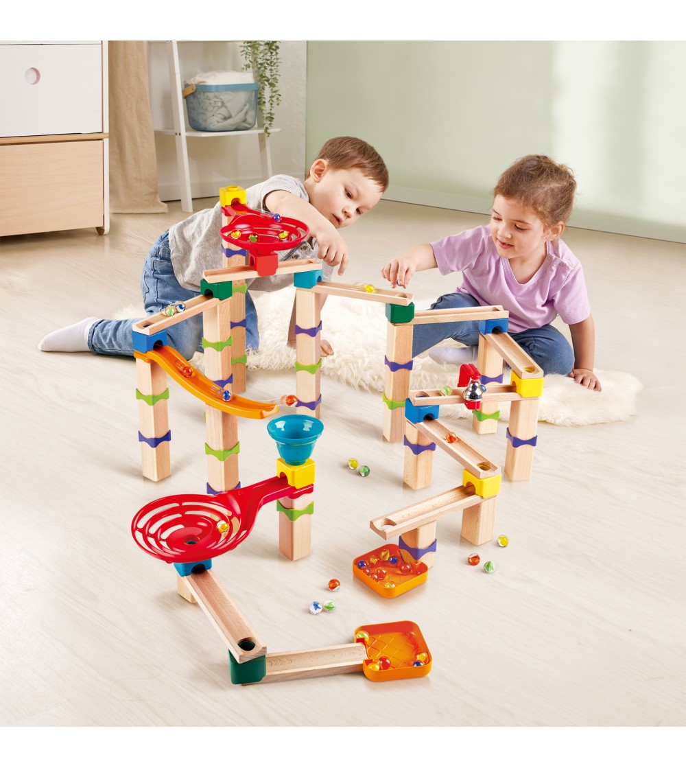 Jucarie din lemn - Marble Run Tricks N Twists (129 piese) - Jocuri construcție