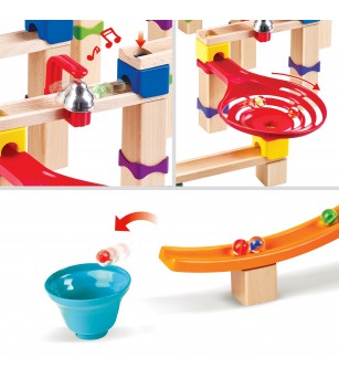 Jucarie din lemn - Marble Run Tricks N Twists (129 piese) - Jocuri construcție